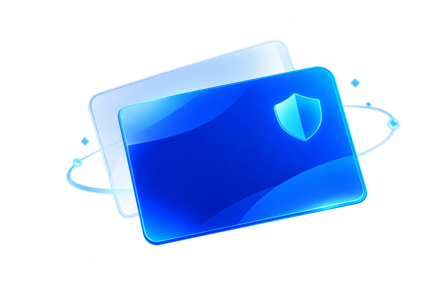 Blue virtual crypto card illustration